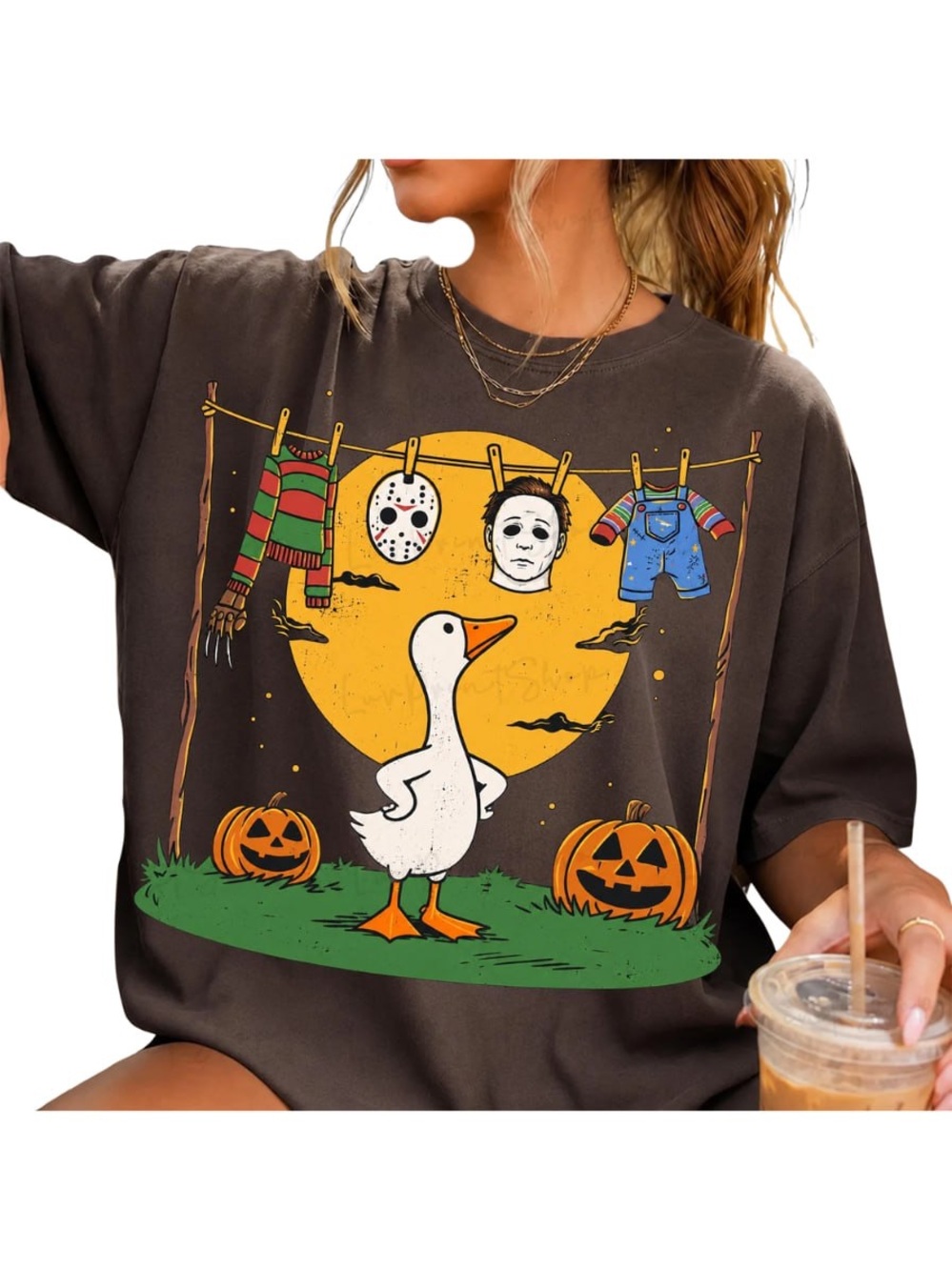Dark Dark Chocolate Halloween Goose Graphic Tee